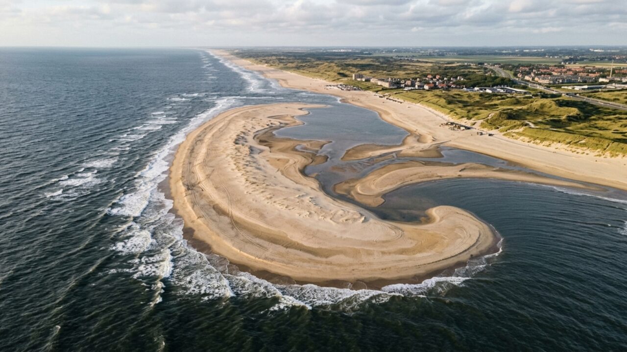 País usa 21,5 milhões de metros cúbicos de areia para criar península artificial que protege a costa do avanço do mar