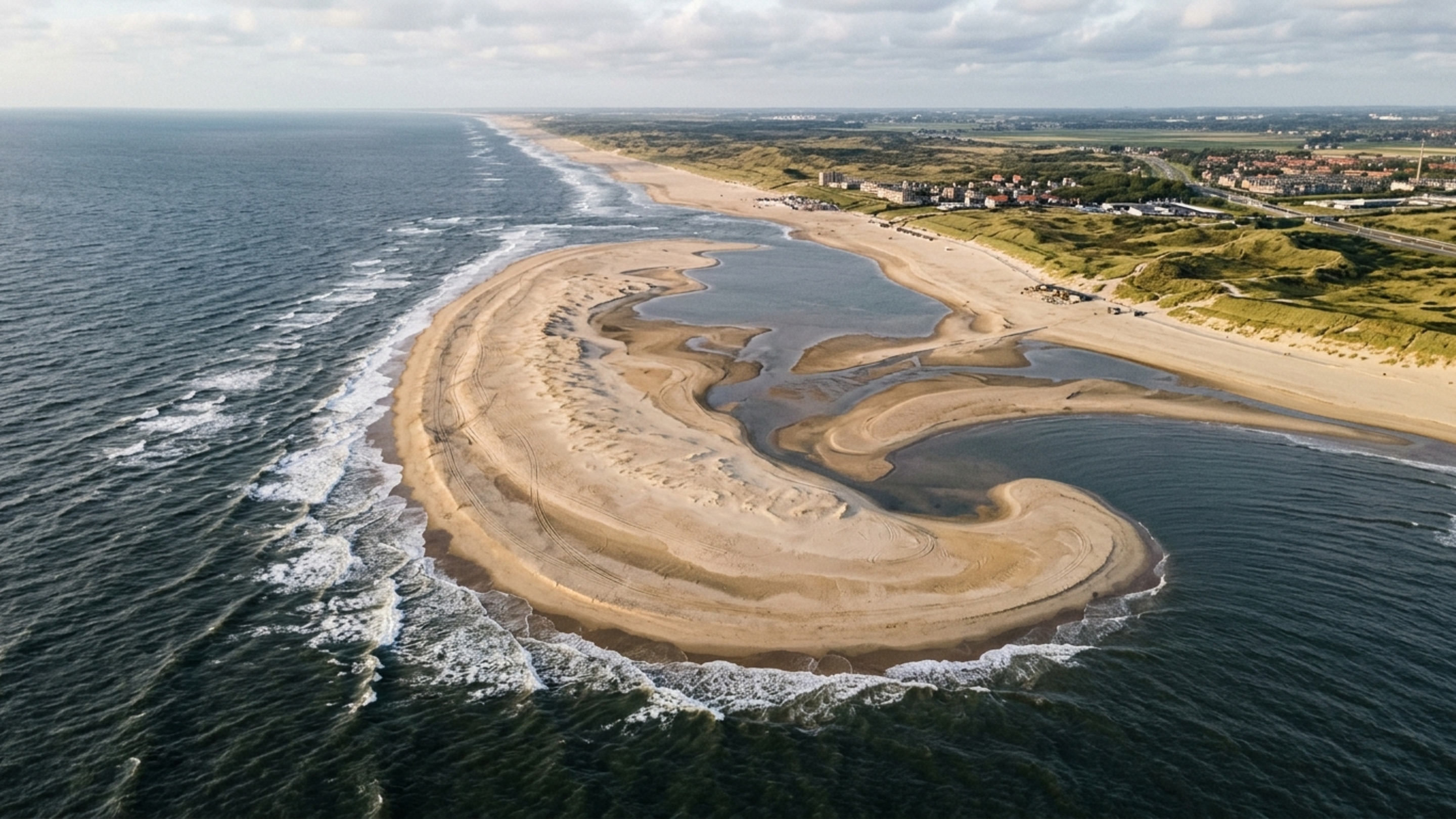 País usa 21,5 milhões de metros cúbicos de areia para criar península artificial que protege a costa do avanço do mar