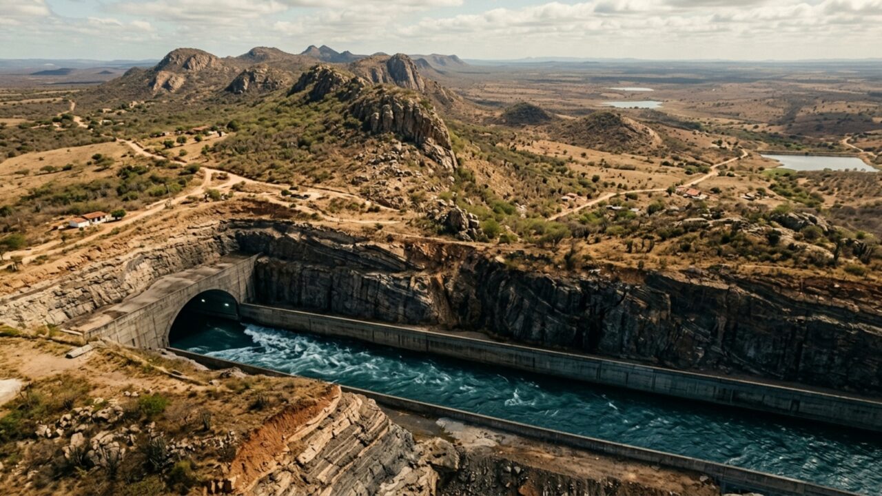 Túnel de 6,5 quilômetros atravessa serra para levar água do São Francisco a 750 mil pessoas em três estados