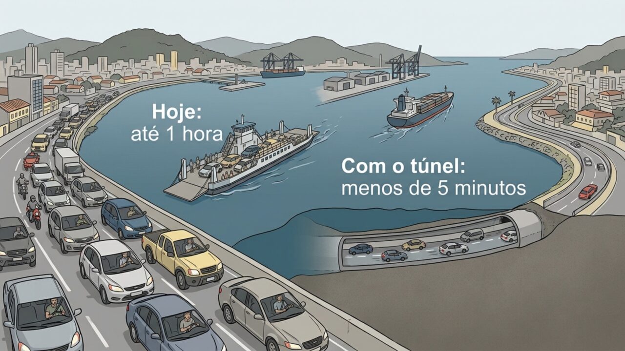 O megaprojeto brasileiro: primeiro túnel imerso da América Latina será instalado no fundo do canal entre Santos e Guarujá
