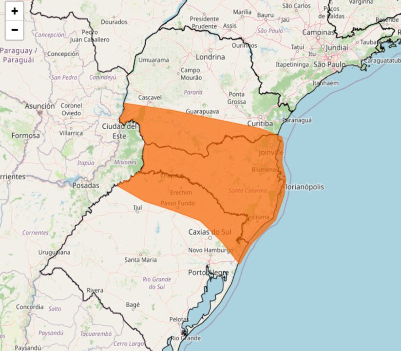 Final de semana começa com muita chuva e fortes ventos no Sul do Brasil; veja gráfico das regiões sob alerta do Inmet