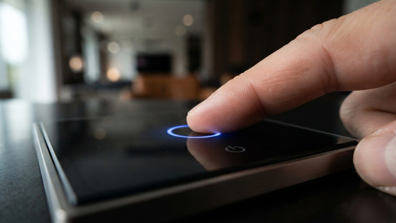 Adeus interruptor de plástico amarelo: painéis de vidro touch screen com comando de voz viram padrão em reformas para casas conectadas