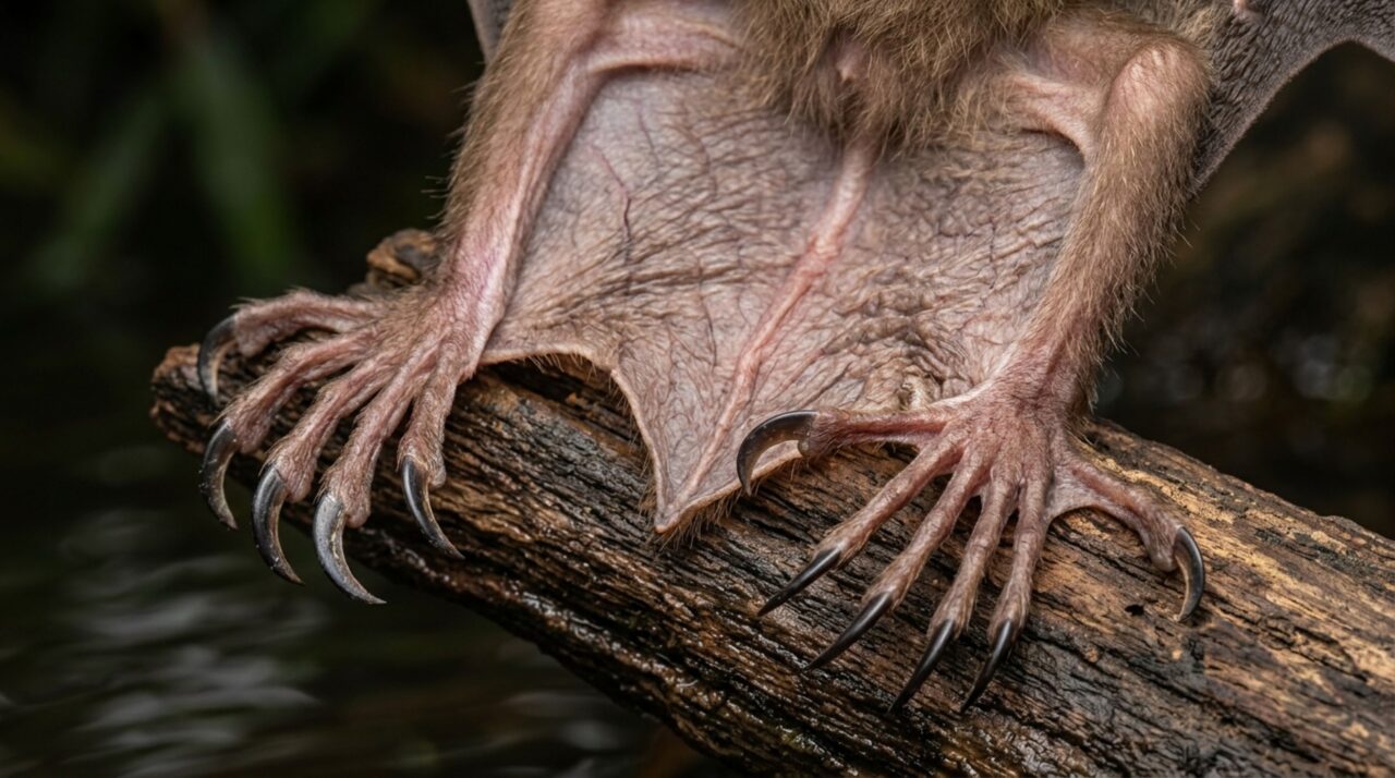 Patas alongadas e garras em formato de gancho permitem agarrar peixes sem precisar mergulhar