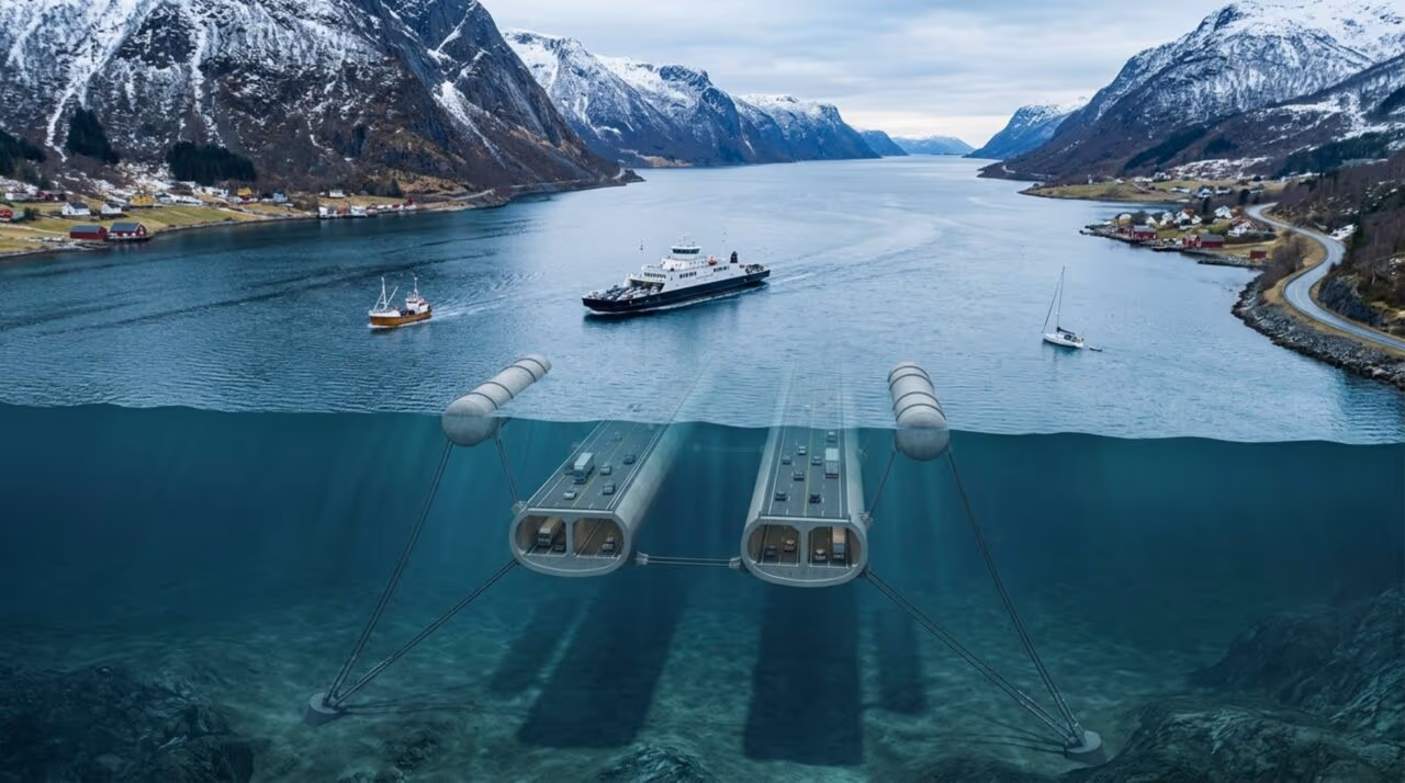 A megaestrada do futuro que pode atravessar os fiordes da Noruega dentro de tubos escondidos sob o oceano