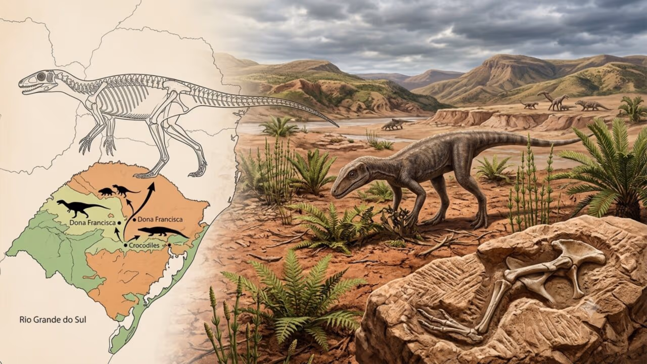 Fóssil de réptil que antecedeu dinossauros e crocodilos é descoberto no Rio Grande do Sul