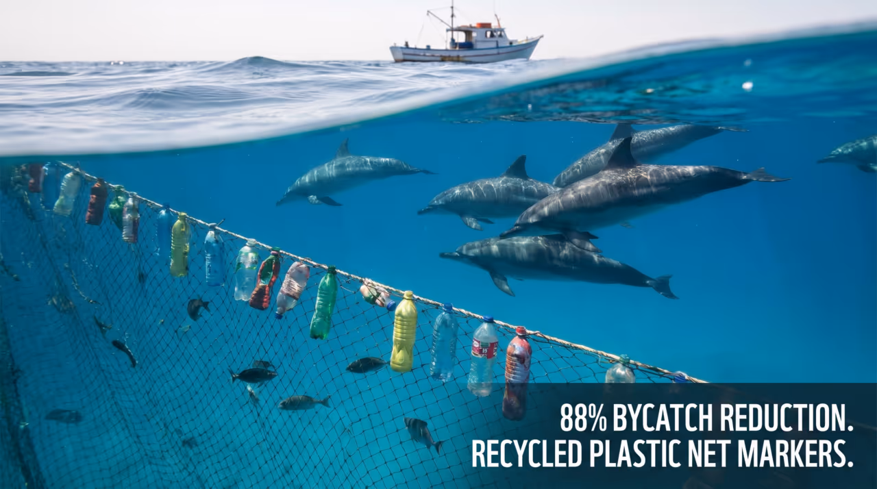 Garrafas plásticas recicladas ajudam a reduzir a captura de golfinhos em redes de pesca em até 88%