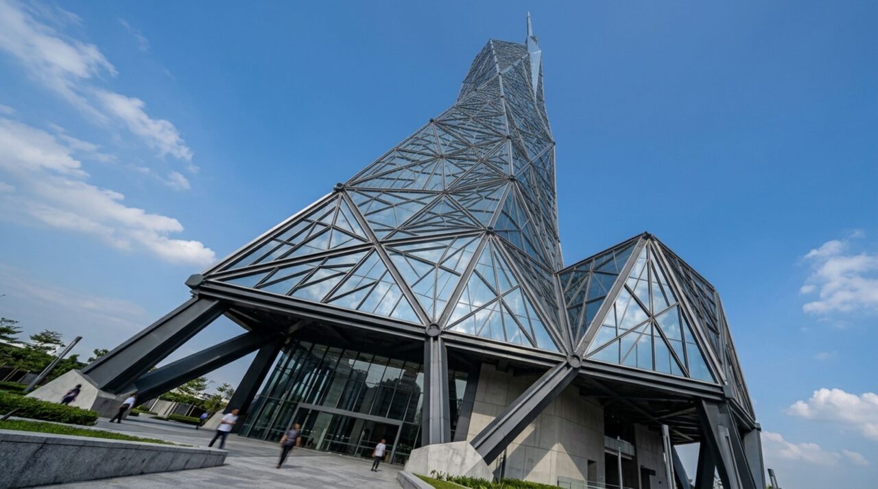 Geometria angular e engenharia de alta performance para resistir aos ventos no topo