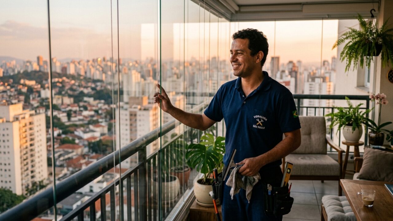 Quanto um vidraceiro cobra para fechar uma sacada com vidro em julho de 2026 e transformar o espaço em varanda útil