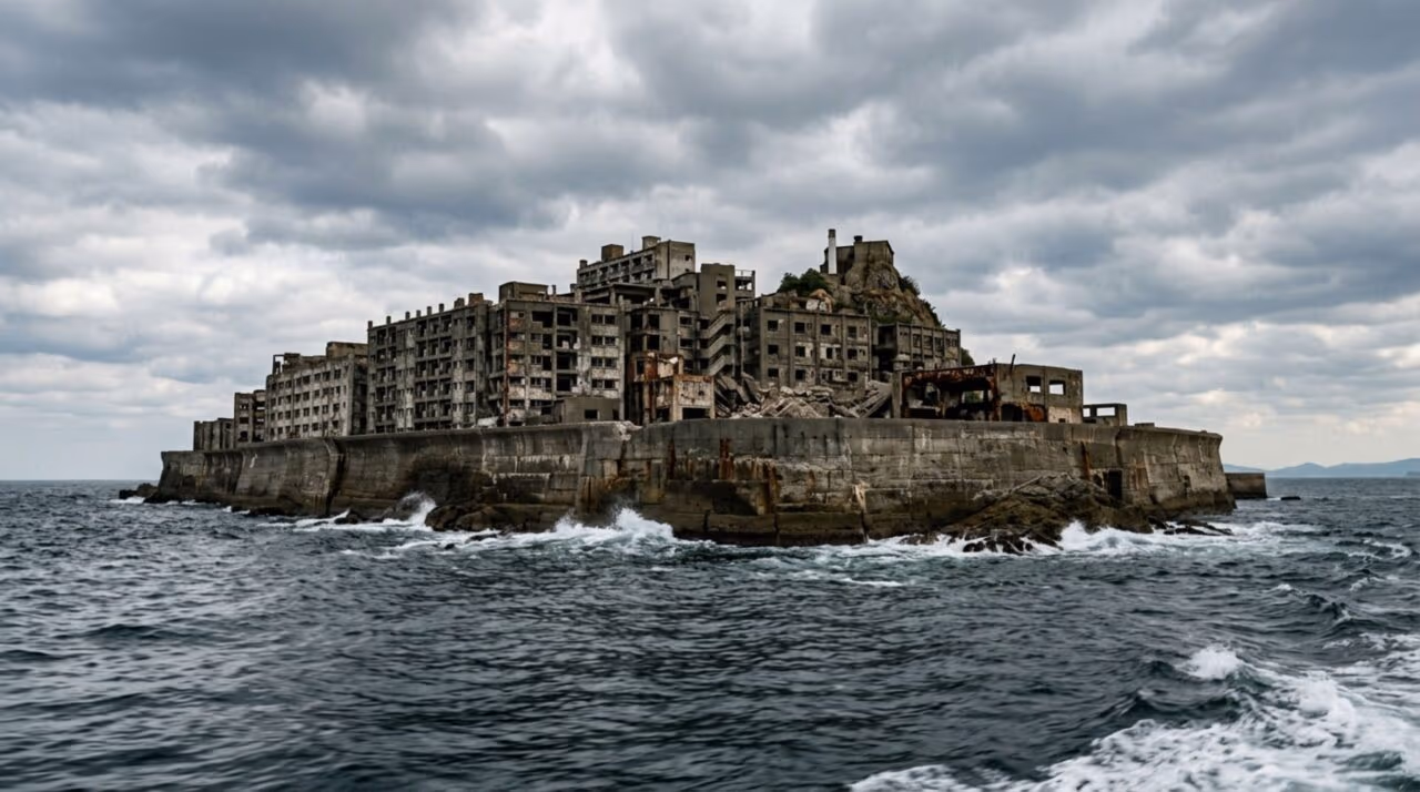 A impressionante ilha de concreto que abrigou quase 5.300 pessoas e foi abandonada às pressas no meio do oceano
