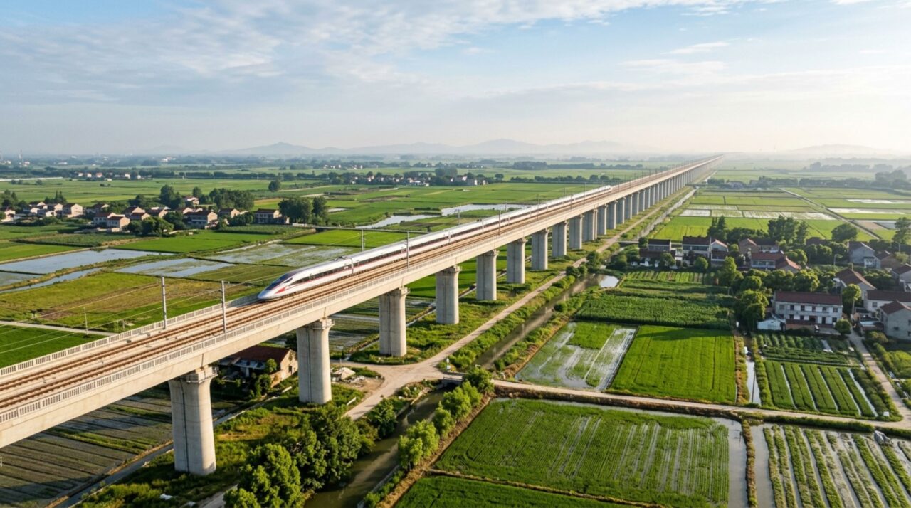 A ponte de 164 quilômetros tão longa que acompanha a curvatura da Terra enquanto cruza lagos e terrenos instáveis