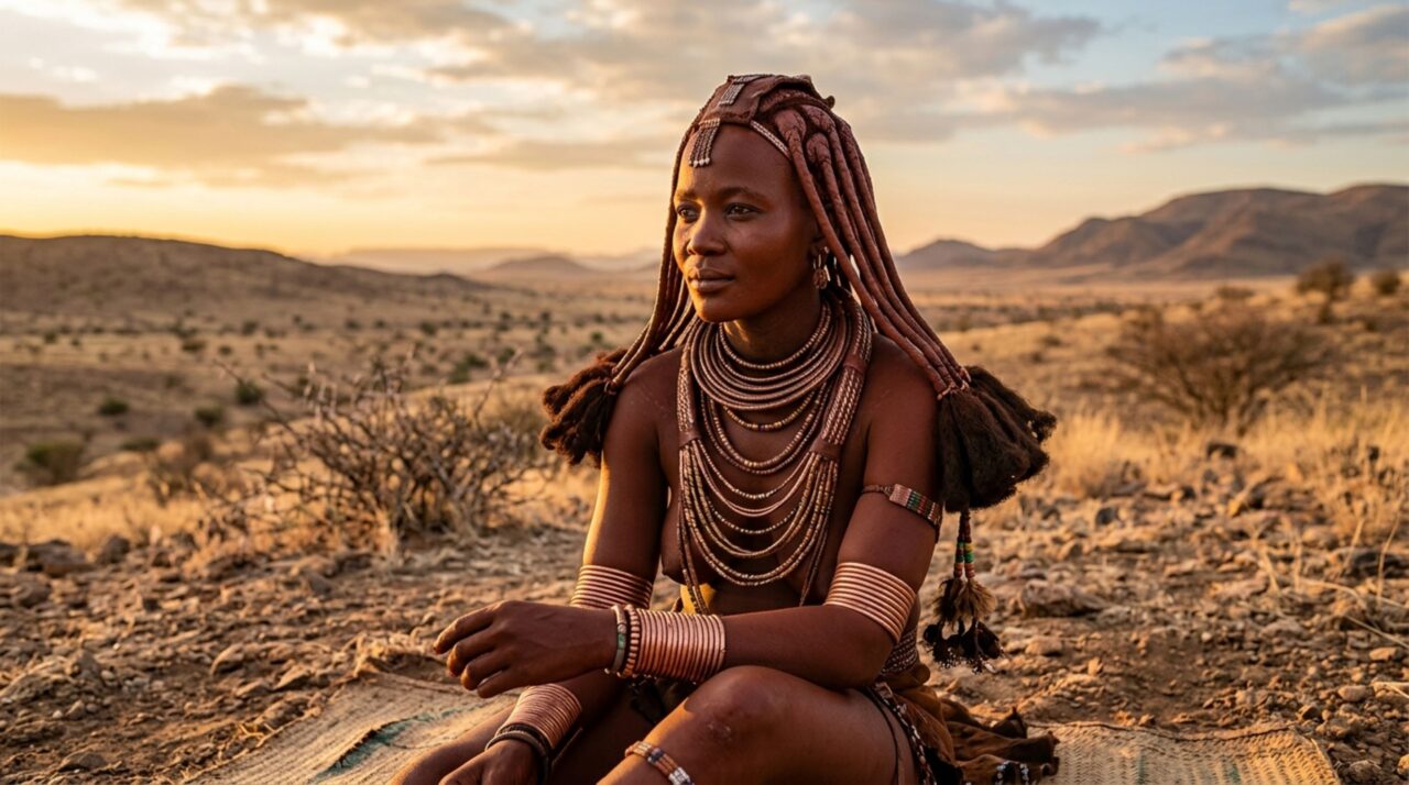 As mulheres do deserto que trocam o banho com água por fumaça e uma pasta vermelha
