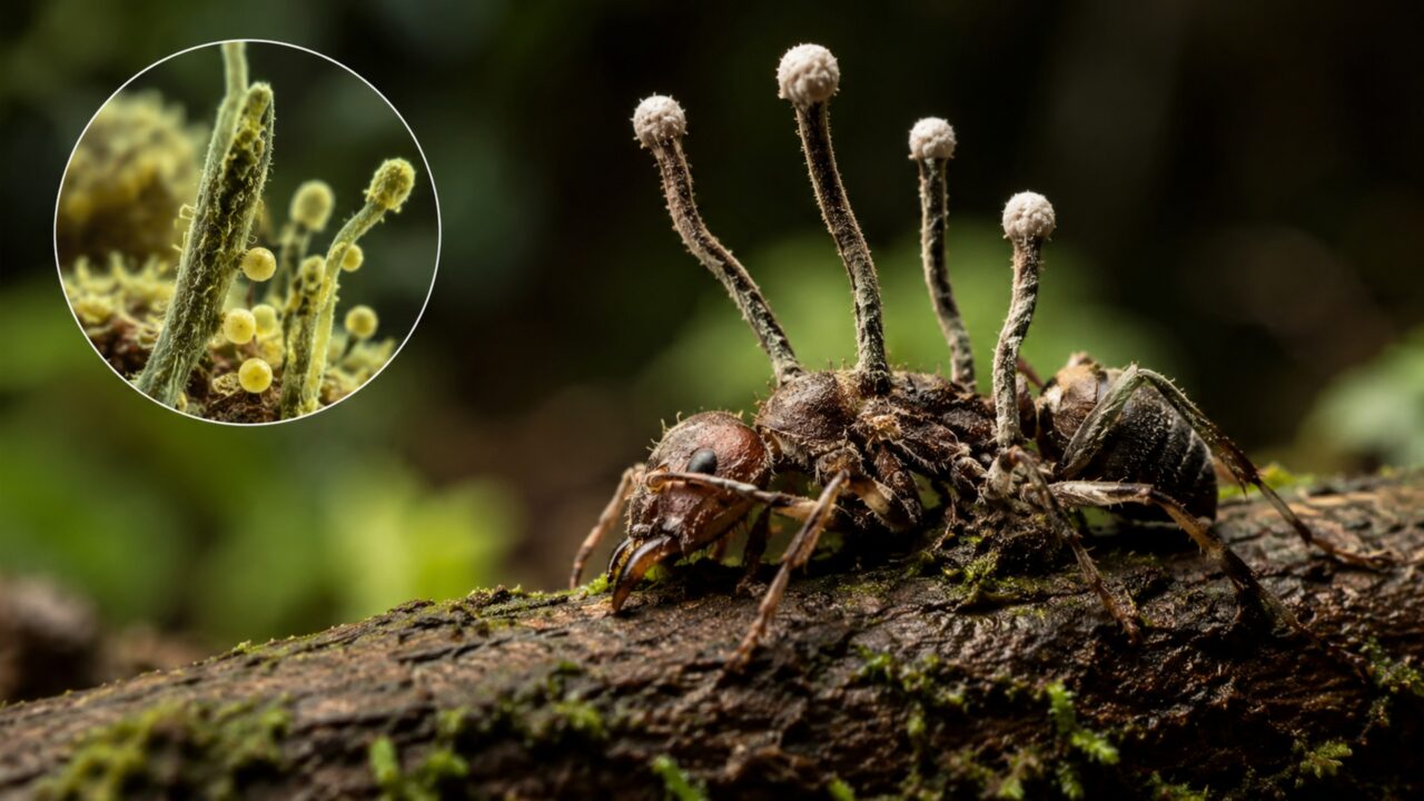 “Hiperparasita assassino” que se alimenta de “fungo zumbi” é descoberto por cientistas