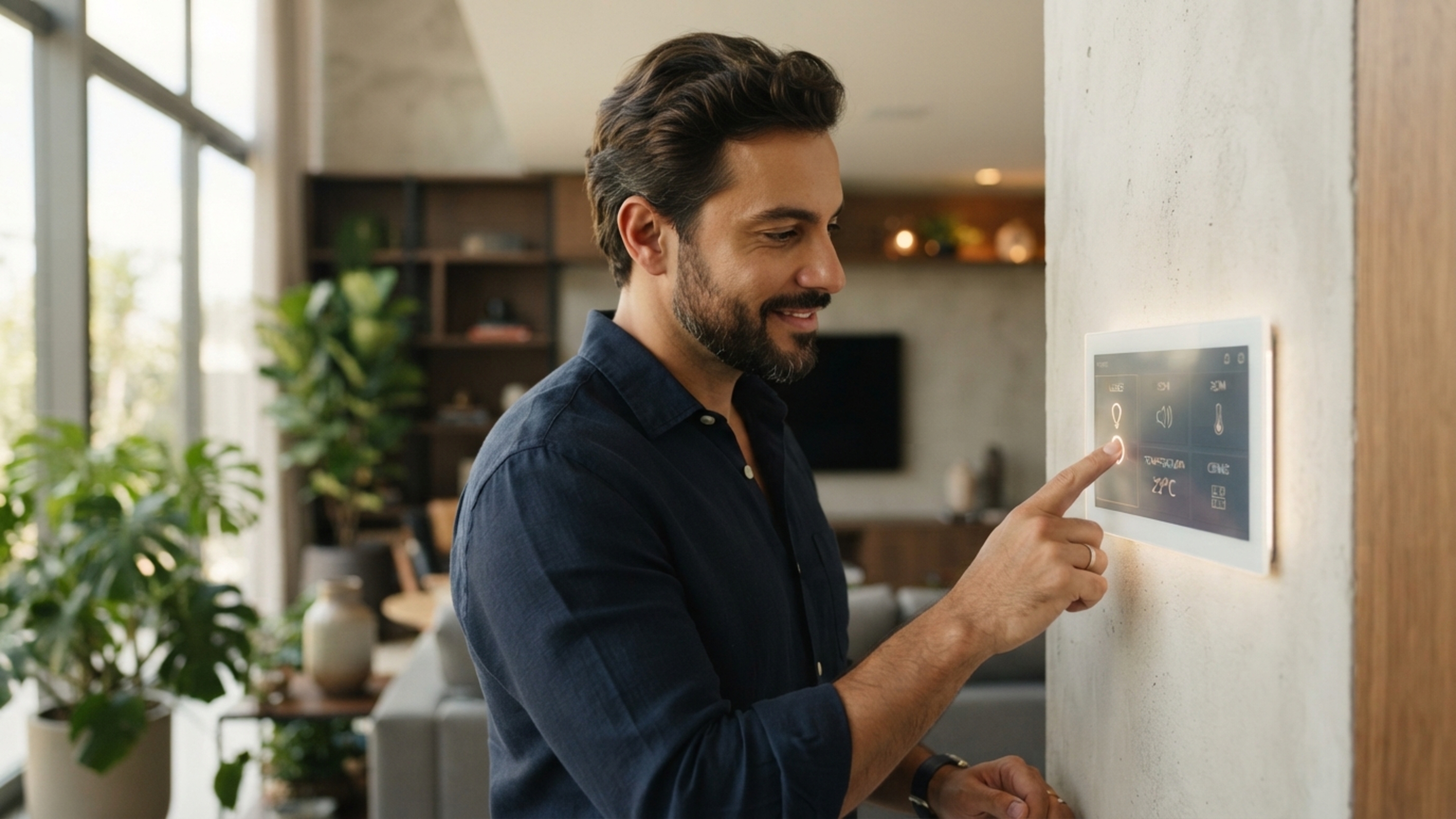 Adeus interruptor de plástico amarelo: painéis de vidro touch screen com comando de voz viram padrão em reformas para casas conectadas