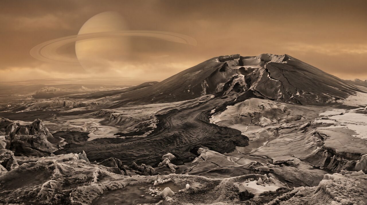 Criovulcões em Titã e a erupção de água gelada com amônia na superfície da lua de Saturno.
