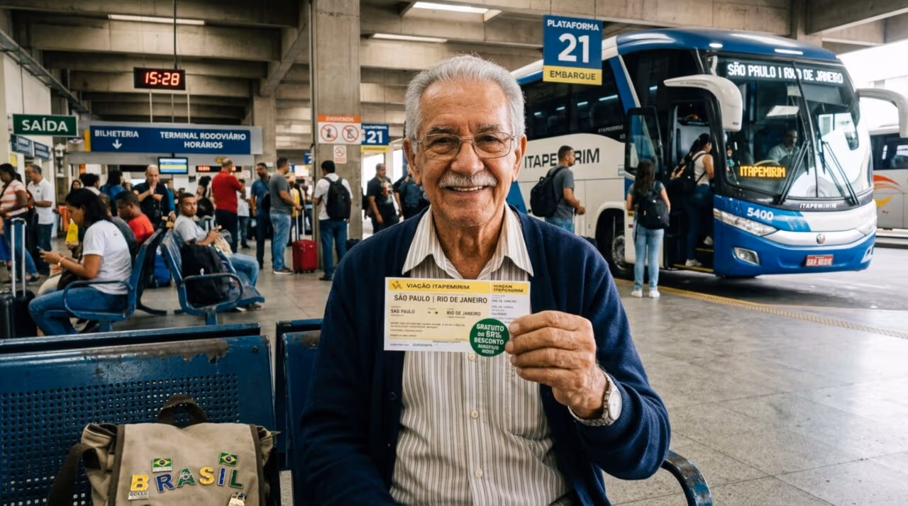 Idosos com renda de até dois salários mínimos podem conseguir desconto ou gratuidade em viagens interestaduais