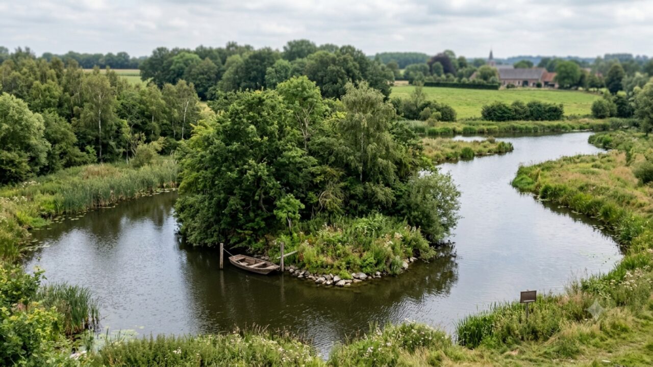 Ilha privada na Bélgica à venda por 95.000 euros, mas o comprador não pode fazer muito com ela