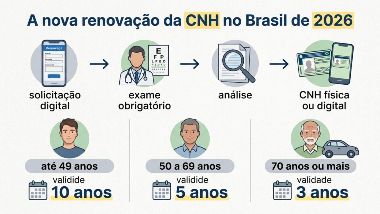 Renovação da carteira de habilitação fica mais rígida em 2026