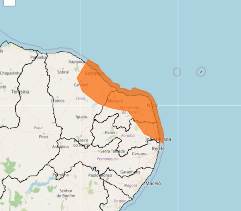 Inmet alerta moradores da região Nordeste para fortes chuvas nesse final de semana, 04 e 05/07