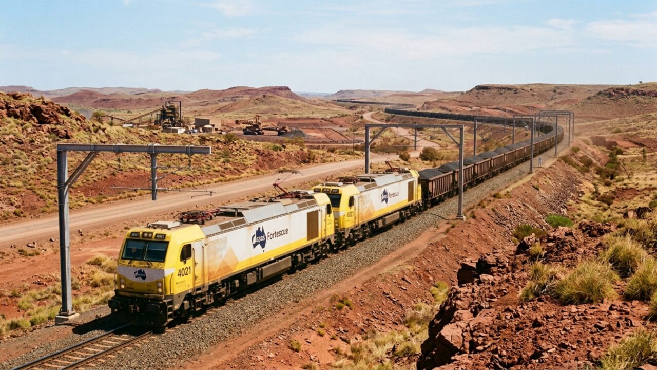 O trem de minério de 2,8 km que quer subir e descer sem diesel usando a própria gravidade