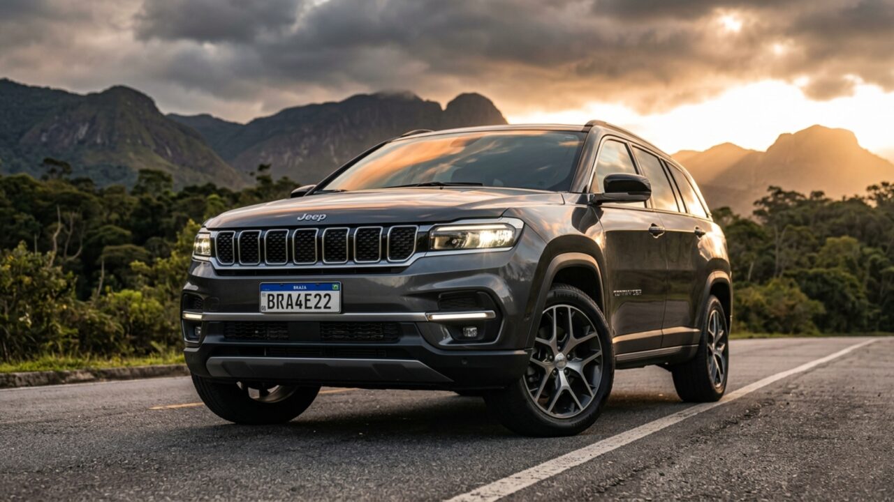 Mesmo levando sete pessoas este SUV preserva 233 litros e pode abrir 1.760 litros com as fileiras rebatidas