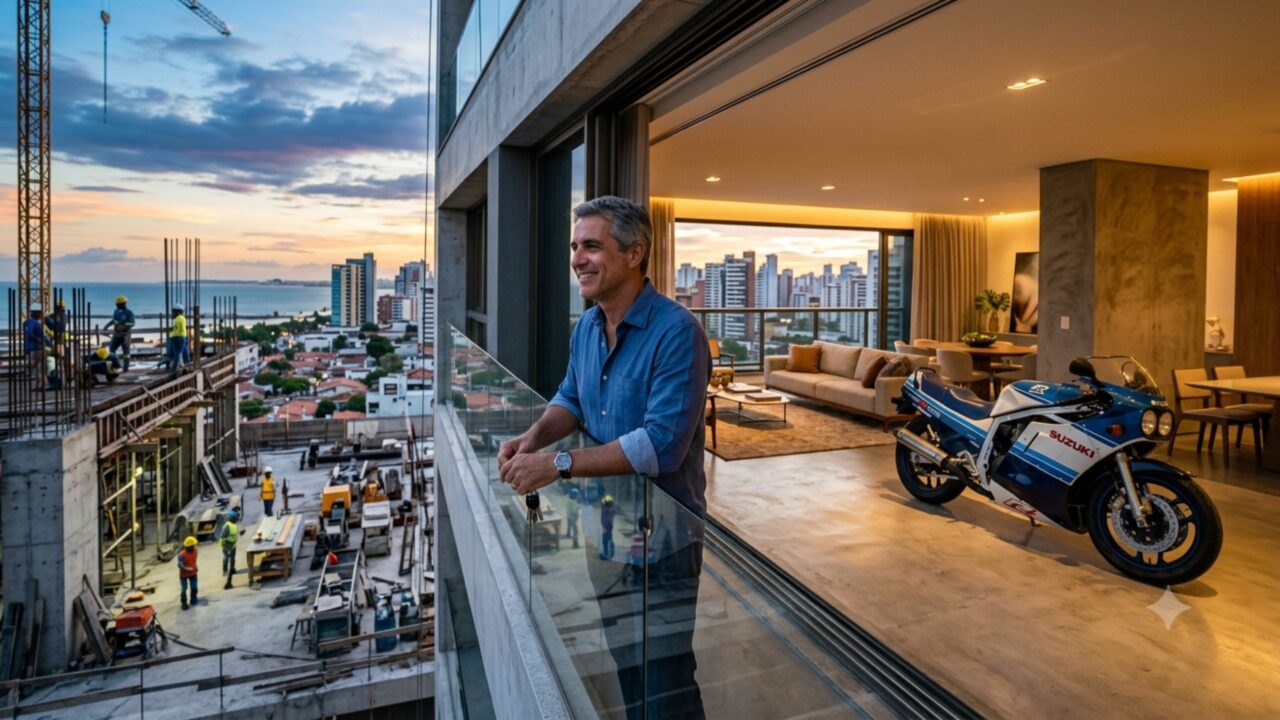 José Castelo Deschamps passou a infância em canteiros de obra, vendeu sua própria moto para construir a primeira casa e aproveitou para criar uma construtora que aposta em garagens integradas aos apartamentos