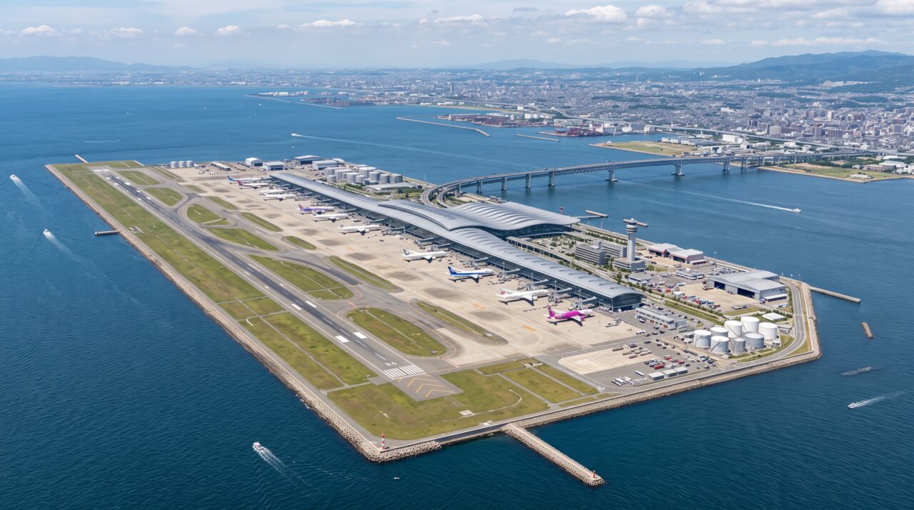 Engenharia e o afundamento da ilha artificial do Aeroporto Internacional de Kansai.