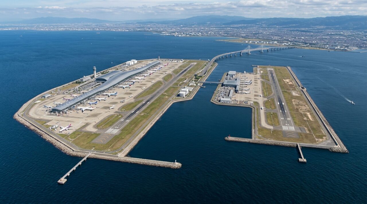 O aeroporto gigante construído no mar que precisa ser levantado coluna por coluna para não ficar torto enquanto a ilha afunda