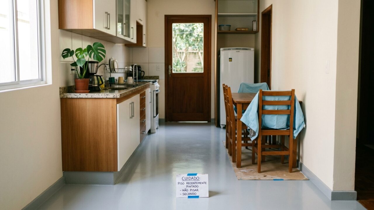 Adeus piso velho da cozinha: pintura epóxi pode renovar cerâmica antiga sem trocar as peças