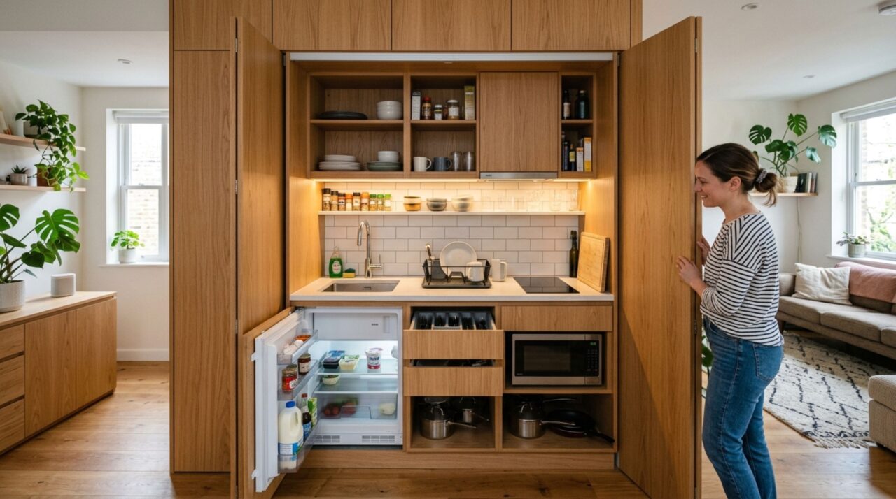 Apartamento estilo LEGO se desmonta e transforma 24 m² em espaço quase infinito no dia a dia