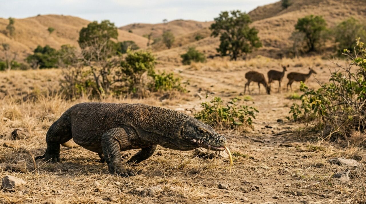O segredo sombrio da mordida do dragão-de-komodo que derruba animais gigantes