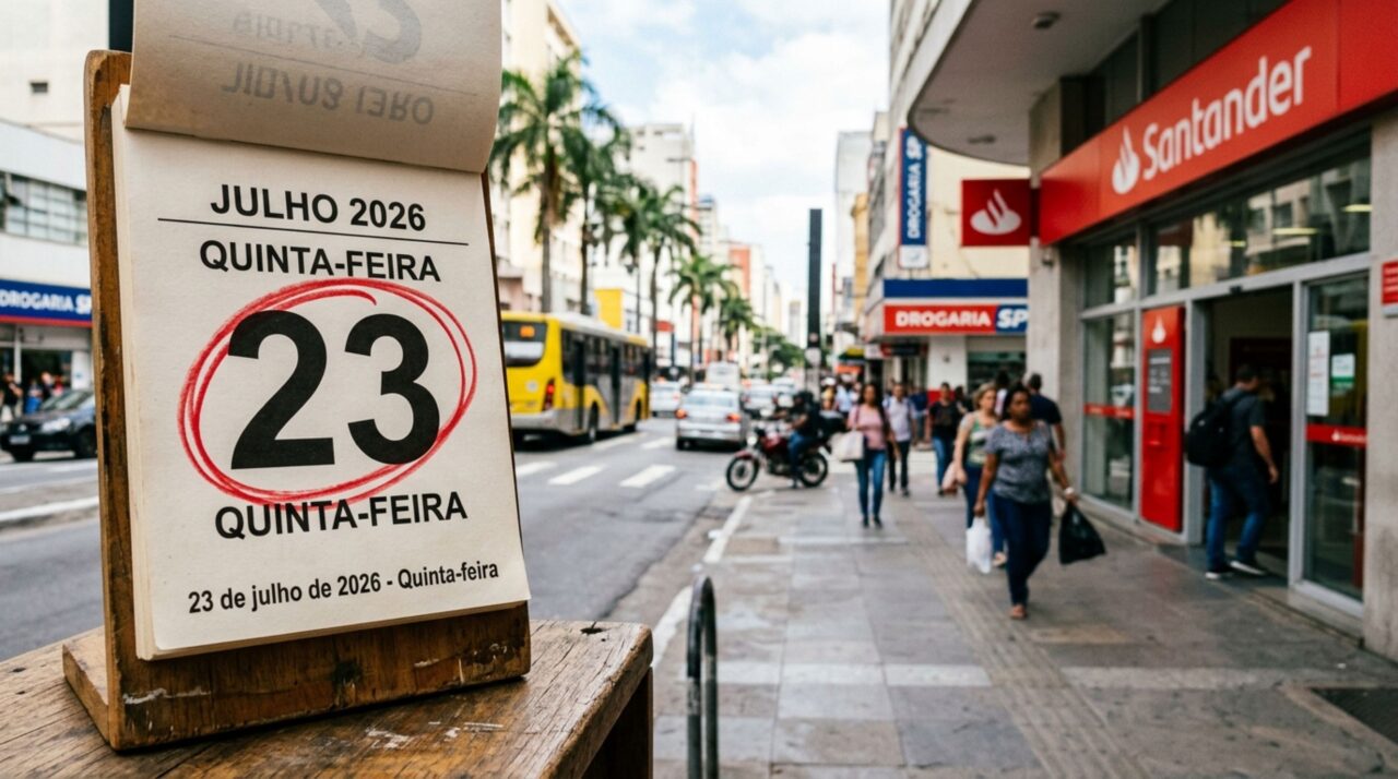 Agências bancárias estarão fechadas dia 23, 5ªfeira