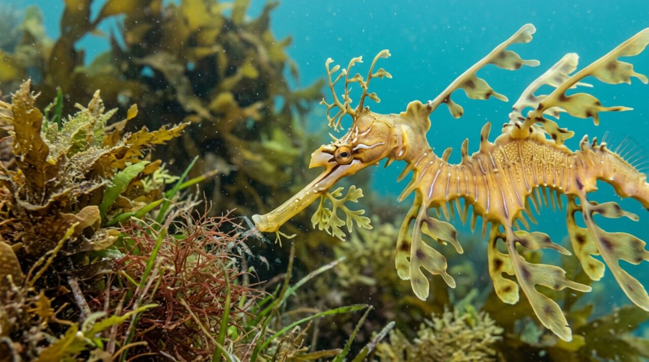 O focinho tubular permite ao peixe sugar pequenos crustáceos sem revelar sua presença