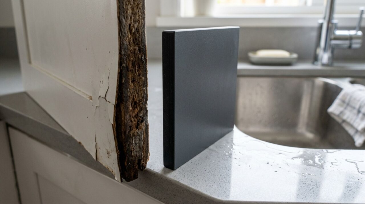 Adeus MDF: nova opção de laminado compacto resiste à umidade e dispensa chapas volumosas para ganhar mais espaço