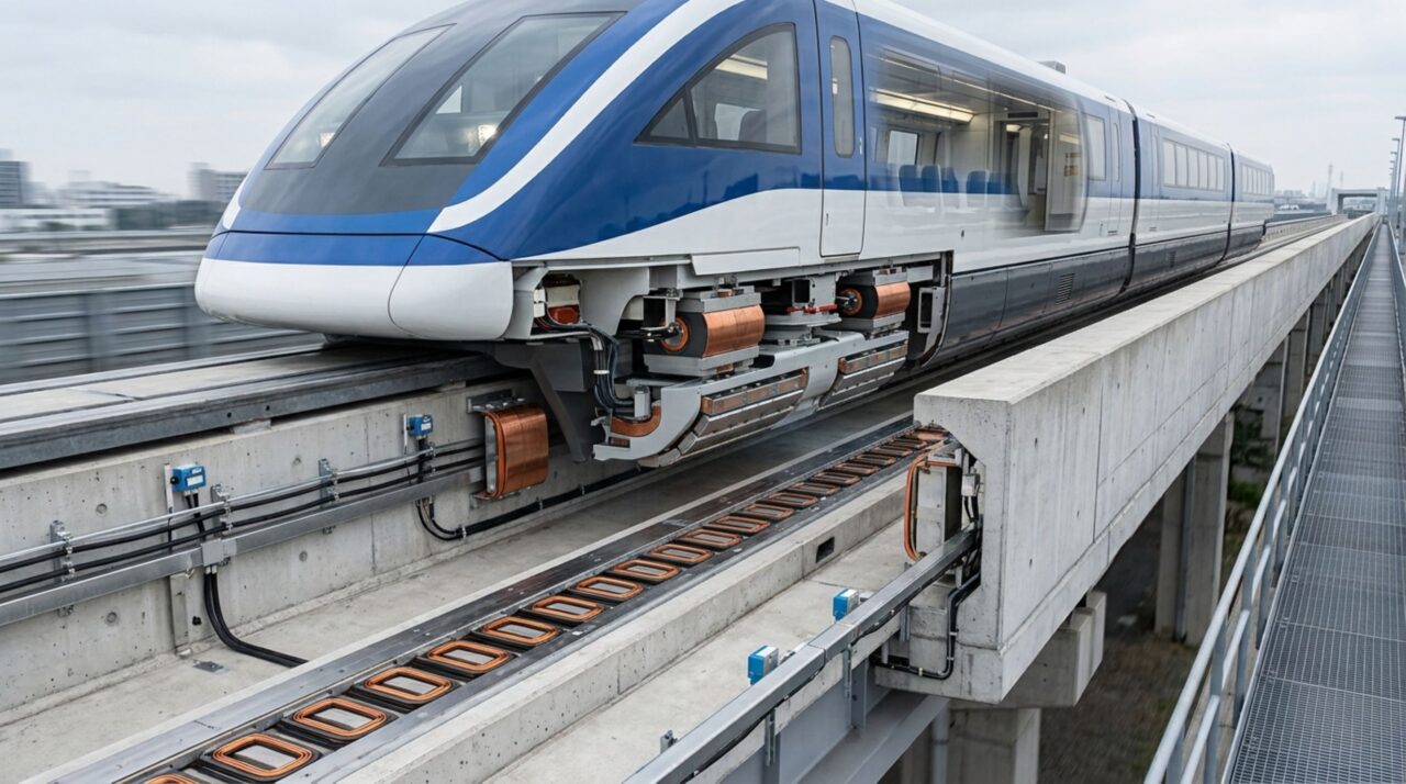 Como os campos magnéticos sustentam e impulsionam o trem sem rodas