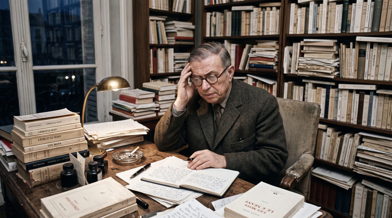 Reflexão sobre a famosa frase de Jean-Paul Sartre sobre responsabilidade e escolha pessoal.