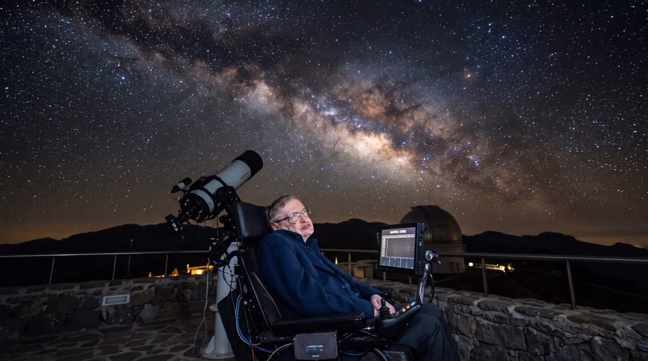 O lembrete de Stephen Hawking, físico teórico que conviveu décadas com a esclerose, sobre perspectiva: “Lembre-se de olhar para as estrelas e não para baixo, para os seus pés”
