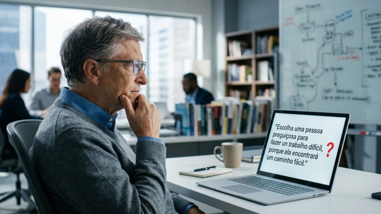 Bill Gates: “Escolho uma pessoa preguiçosa para um trabalho difícil porque ela encontrará a maneira mais fácil de fazê-lo”