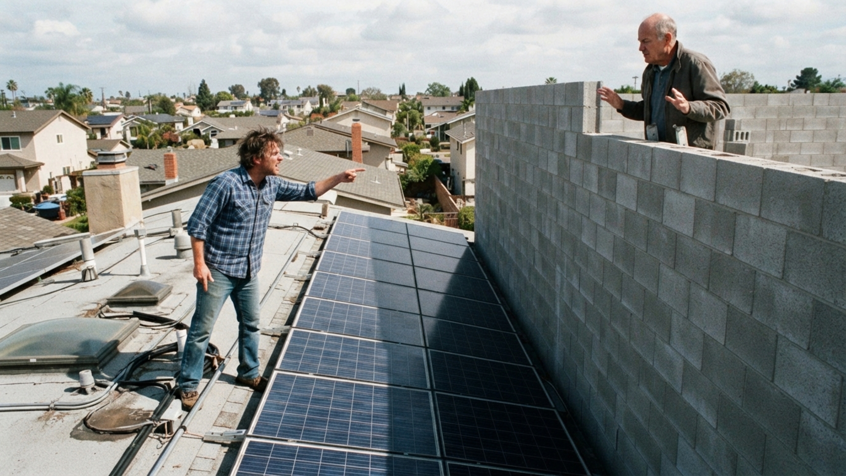 Família instala painéis solares no telhado, vizinho constrói segundo andar que faz sombra o dia todo e caso vai parar na justiça por “furto de luz solar” - QTU Questões do Universo