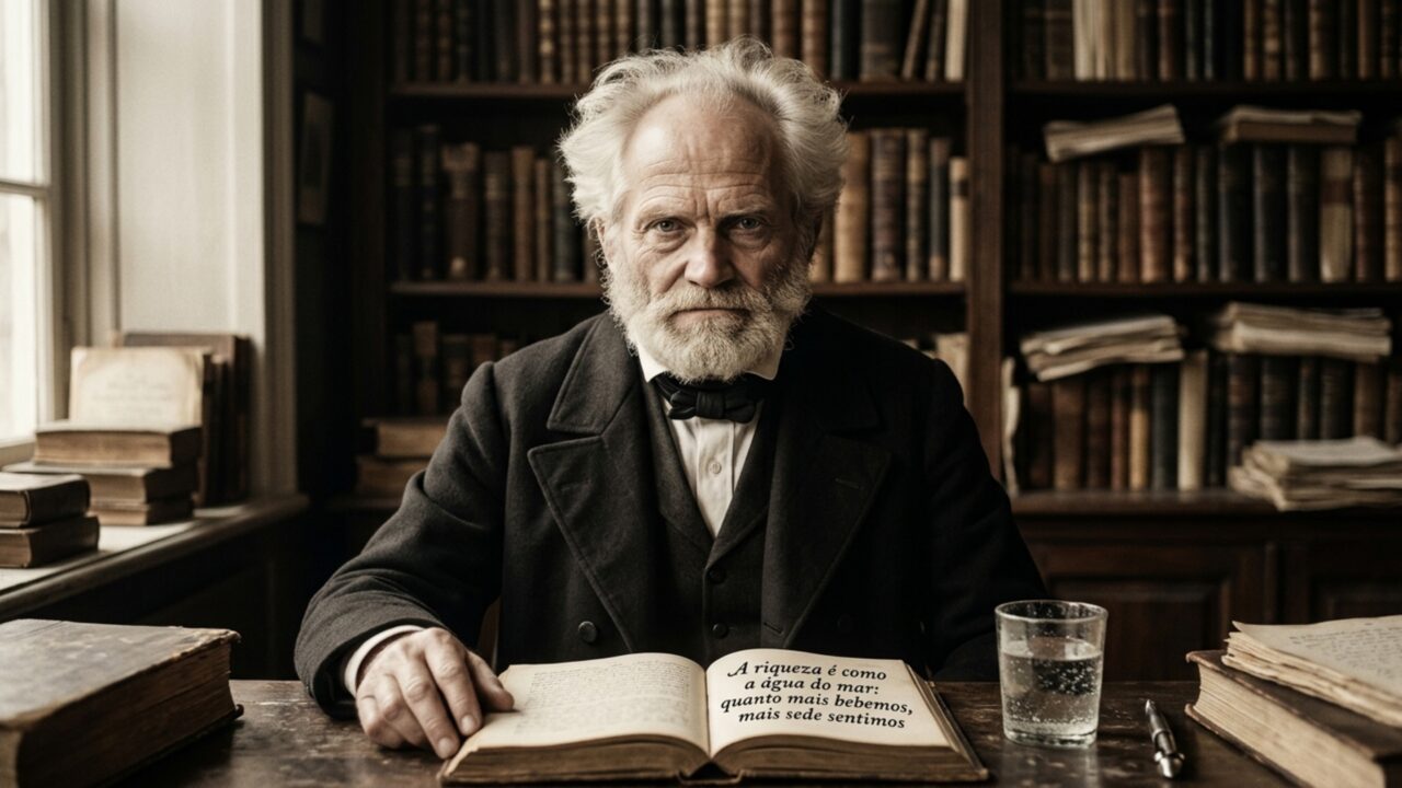 Pensador do pessimismo Arthur Schopenhauer: “A riqueza é como a água do mar: quanto mais bebemos, mais sede sentimos”
