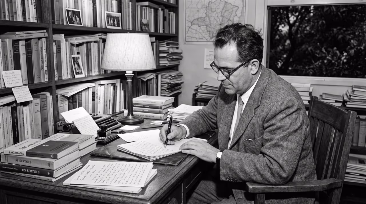 Frase de Guimarães Rosa, um dos maiores nomes da literatura brasileira: “O correr da vida embrulha tudo. O que ela quer da gente é coragem”
