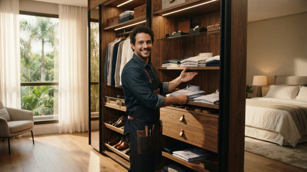 Quanto um marceneiro cobra para fazer um guarda-roupa planejado em julho de 2026 com portas de correr e espelho