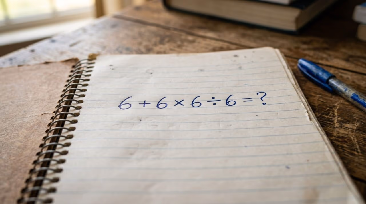 Apenas gênios resolvem 6 + 6 × 6 ÷ 6 de primeira sem precisar de calculadora ou lápis e papel
