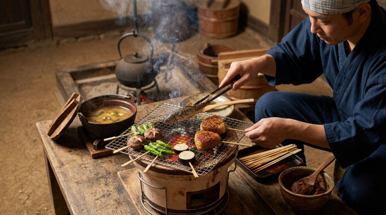 O carvão, o missô e o tempo por trás de uma cozinha preservada há gerações