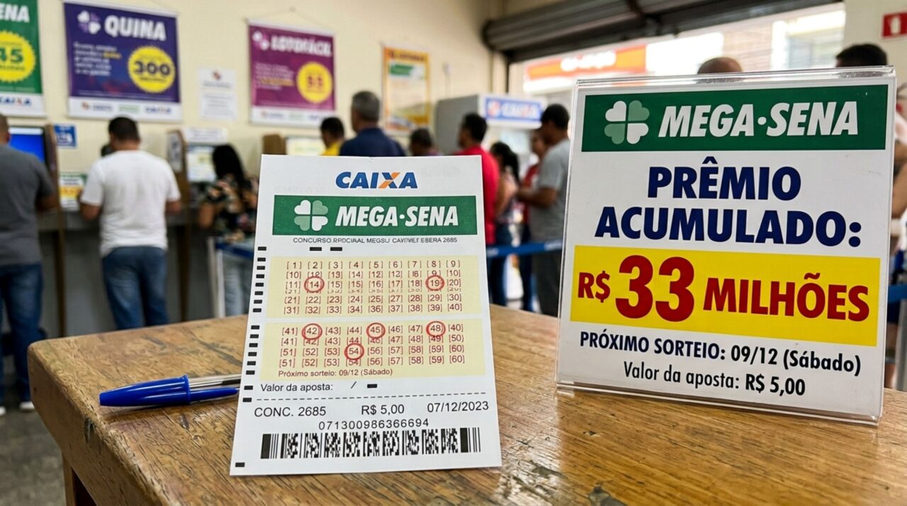 Mega-Sena acumula de novo e prêmio vai a R$ 33 milhões no próximo sorteio