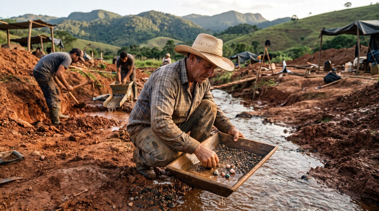 O motivo geológico da alta produção de pedras preciosas no estado de Minas Gerais.