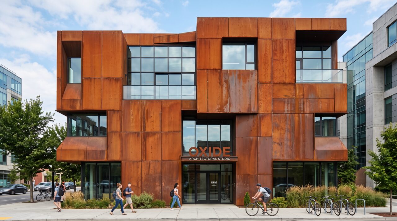 Características, funcionamento e uso do aço corten na arquitetura.