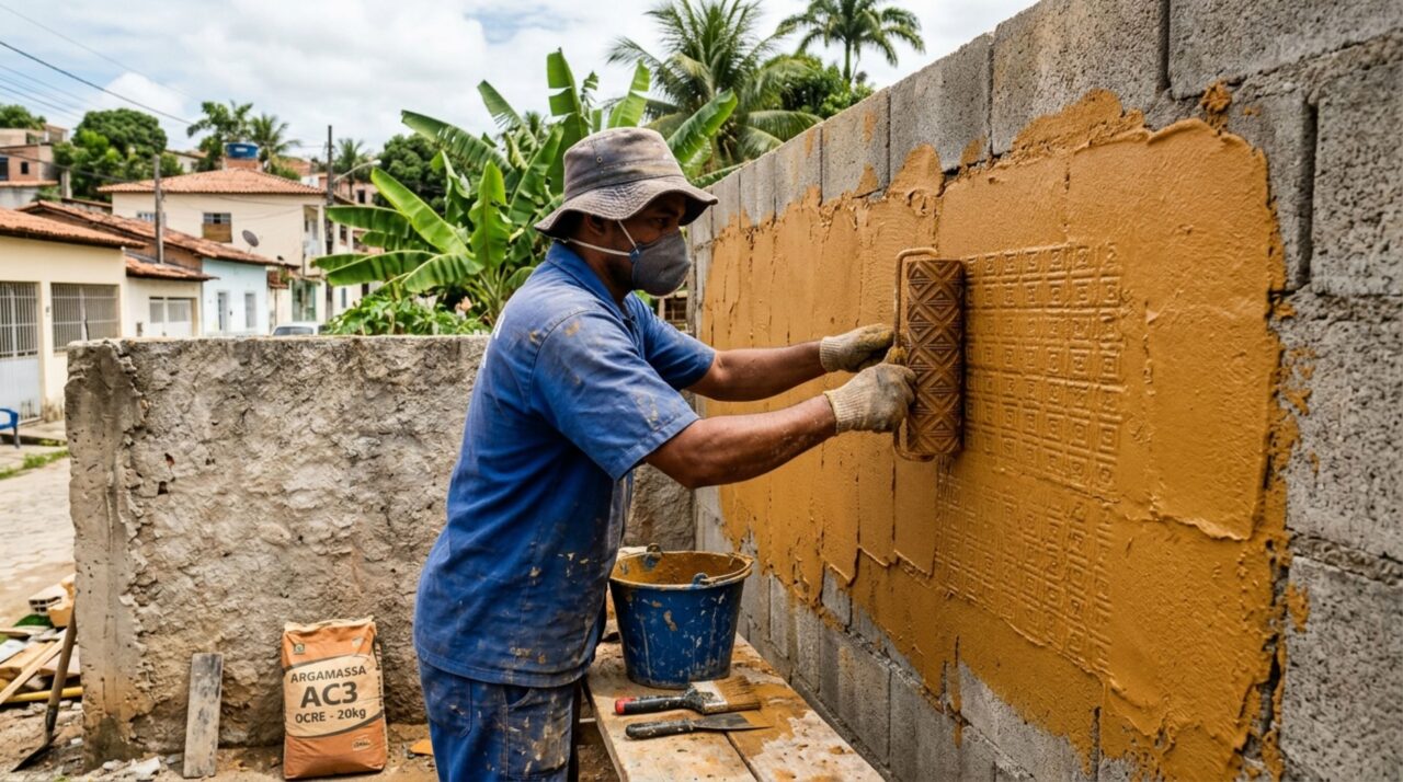 Mestre do acabamento ensina como fazer mistura e textura para área externa com argamassa e corante xadrez de forma econômica sem perder a qualidade de pinturas tradicionais