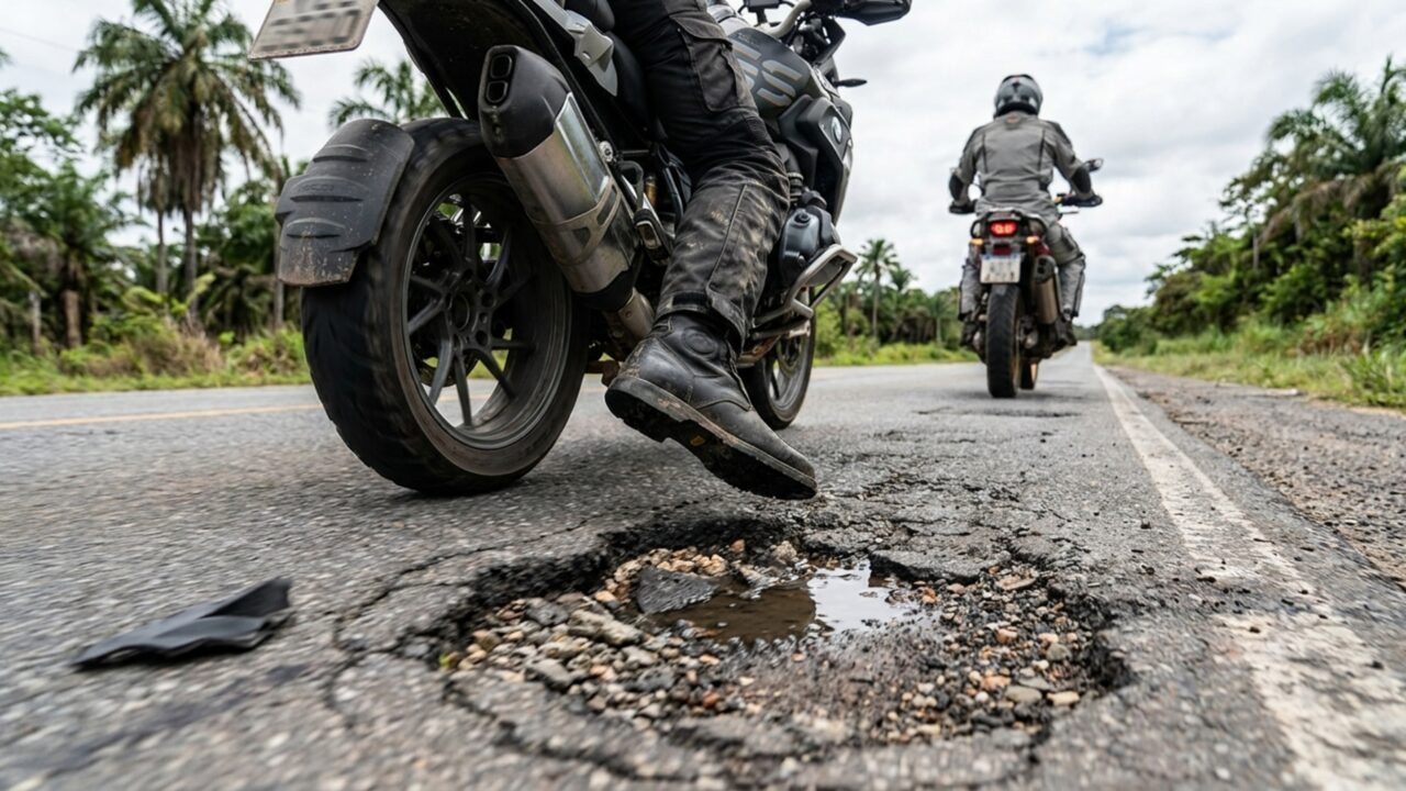 Motociclistas: por que eles costumam esticar a perna durante a pilotagem?