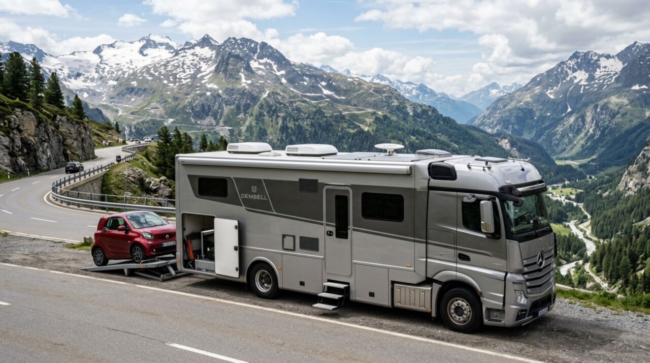 Custando 1,7 milhão de euros e medindo 12 metros de comprimento, este motorhome alemão reúne potência, luxo de outro nível e interior inspirado em iates