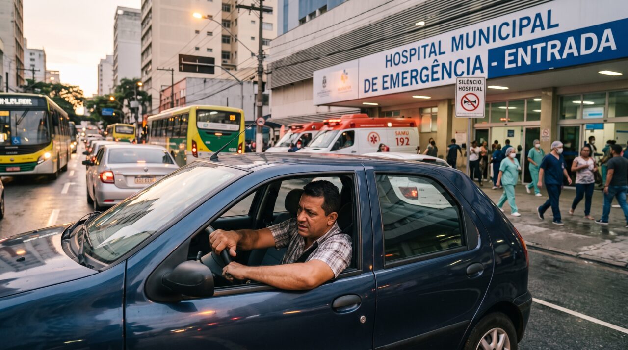 Regras de trânsito e penalidades sobre o uso indevido da buzina perto de hospitais e escolas.